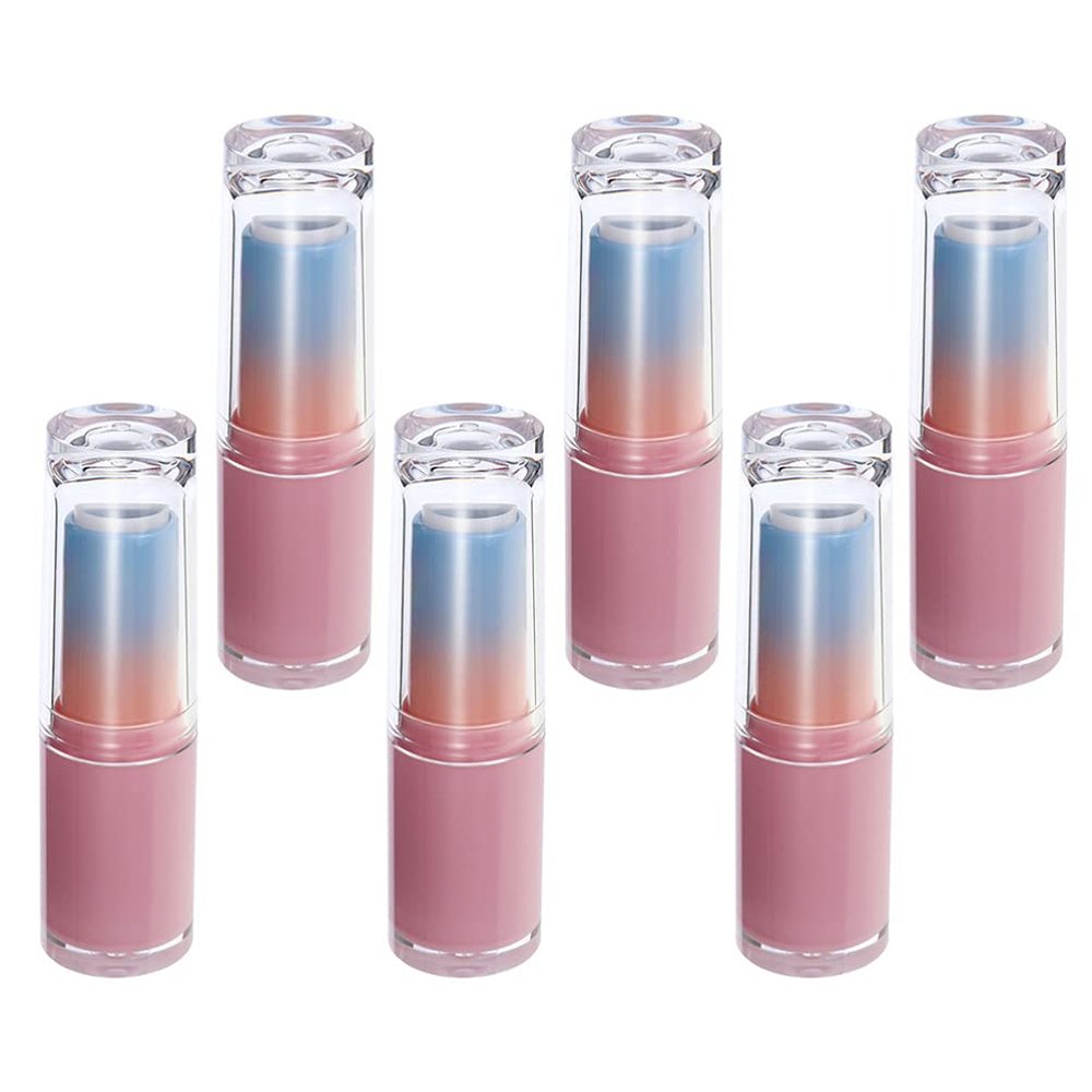 EXCEART 6pcs Gradient Transparent Lipstick Tubes Refillable Lip Balm Containers Lightweight Portable for to Clean Refill for Lip Gloss Samples