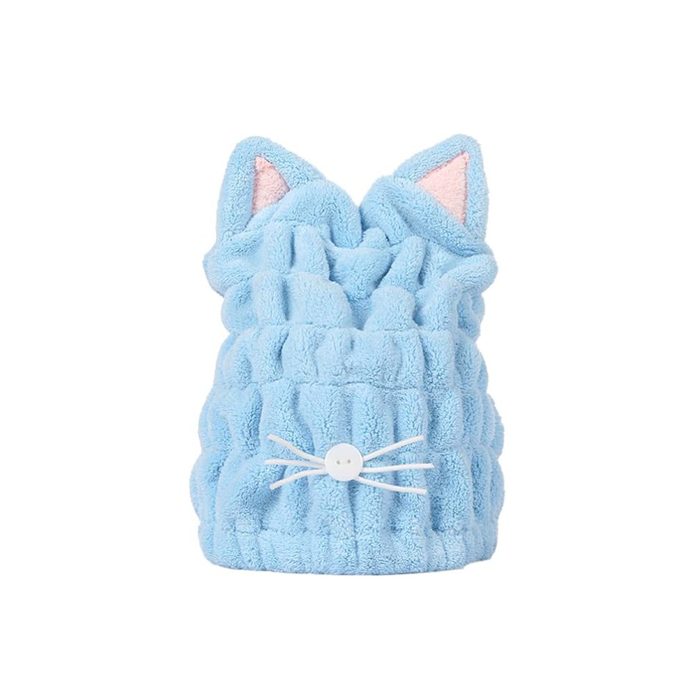 Uonlytech Hair Cap for Drying Absorbent Fast Drying Thicken Velvet Cat Ear Towel Soft