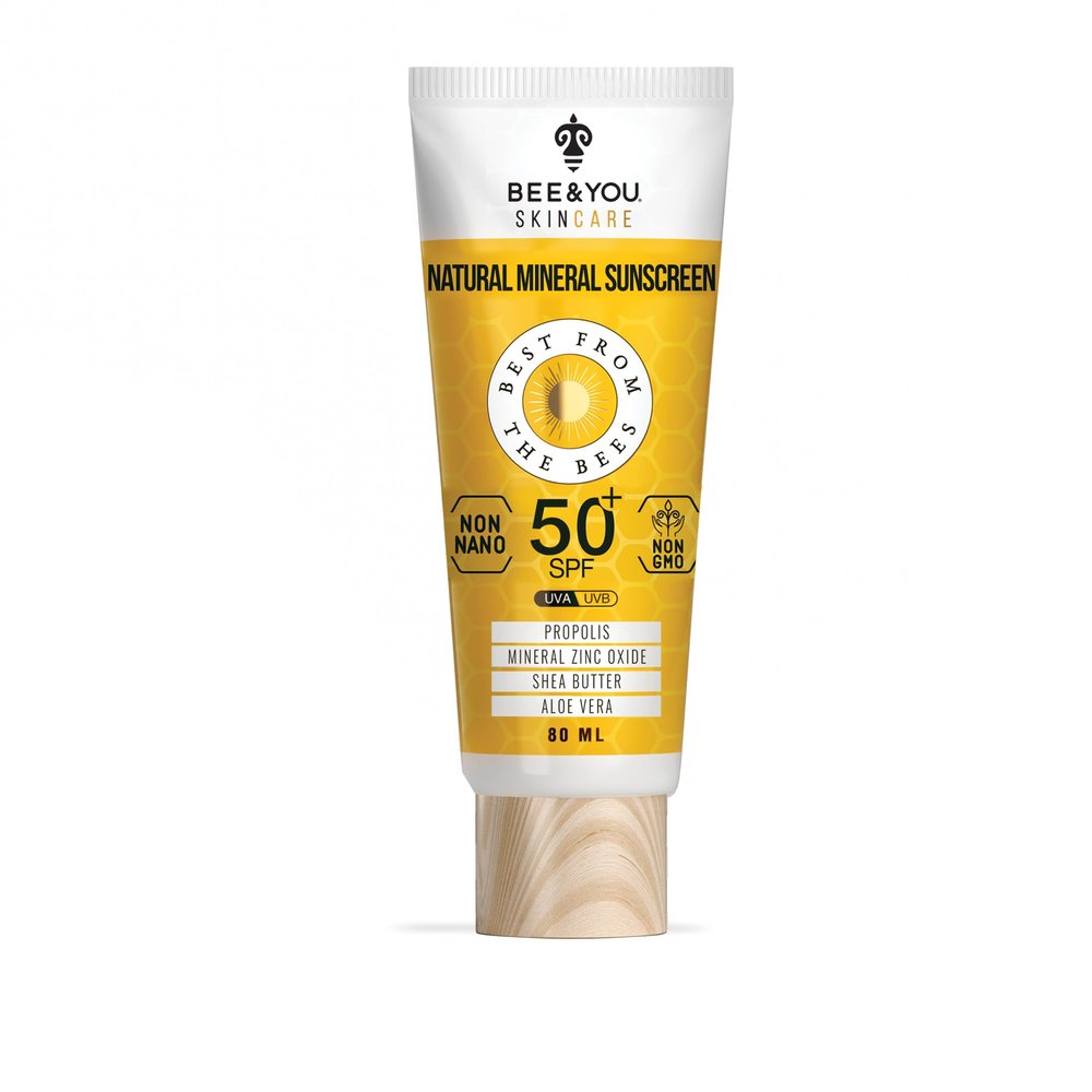 BEE and YOU Mineral Body Sunscreen SPF 50 | Non-Nano Zinc Oxide | 100% Natural, Reef-Safe, Broad Spectrum UVA/UVB Protection | Eco-Friendly Sunscreen for Body