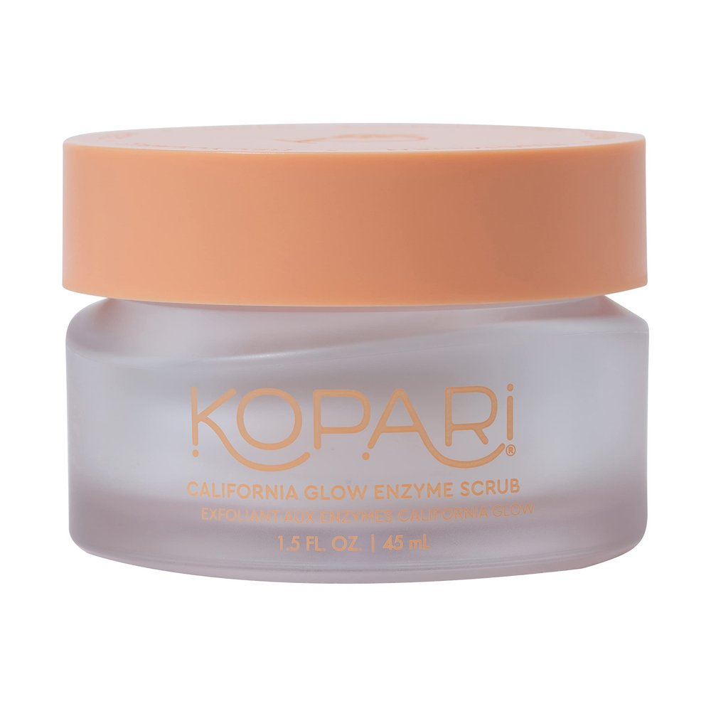 Kopari California Glow Enzyme Exfoliating Face Scrub, Clarifying & Brightening Skin Exfoliation Facial Scrub, Supports Anti-Aging, 100% Organic Coconut Oil, Cruelty Free, Vegan, 1.5 Fl Oz