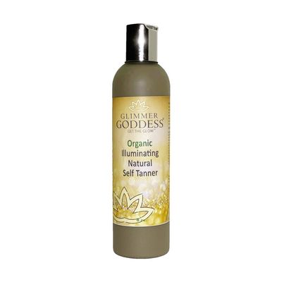 Glimmer Goddess Organic Self Tanner - (Dark) Natural Tanning Lotion, Safe Natural Tan for A Goddess Glow 8 oz