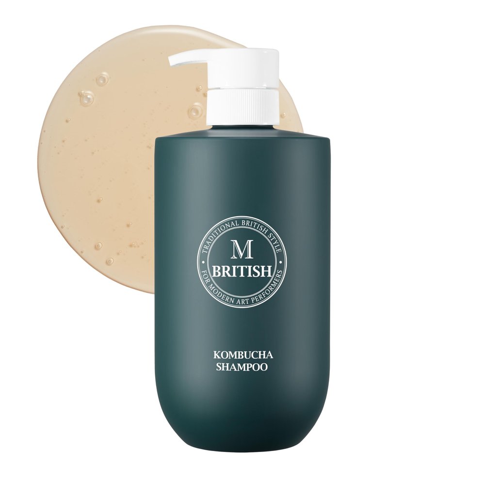 BRITISH M Kombucha Shampoo 25.36 fl. oz  Scalp Detox, Hydrate & Strengthen, Promote Hair Growth, Paraben & Sulfate-Free, Vegan Formula for All Hair Types