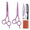 5.5" Pink Hairstying Scissors Shaving Razor Hairdressing Scissors Japan Cutting Shears Barber Haircut Tools Hair Thinning Scissor view 1