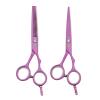 5.5" Pink Hairstying Scissors Shaving Razor Hairdressing Scissors Japan Cutting Shears Barber Haircut Tools Hair Thinning Scissor view 3