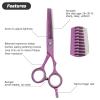 5.5" Pink Barber Scissors Hairstying Scissors Hairdressing Cutting Scissors Japan Cutting Shears Haircut Tools Hair Thinning Scissor view 3