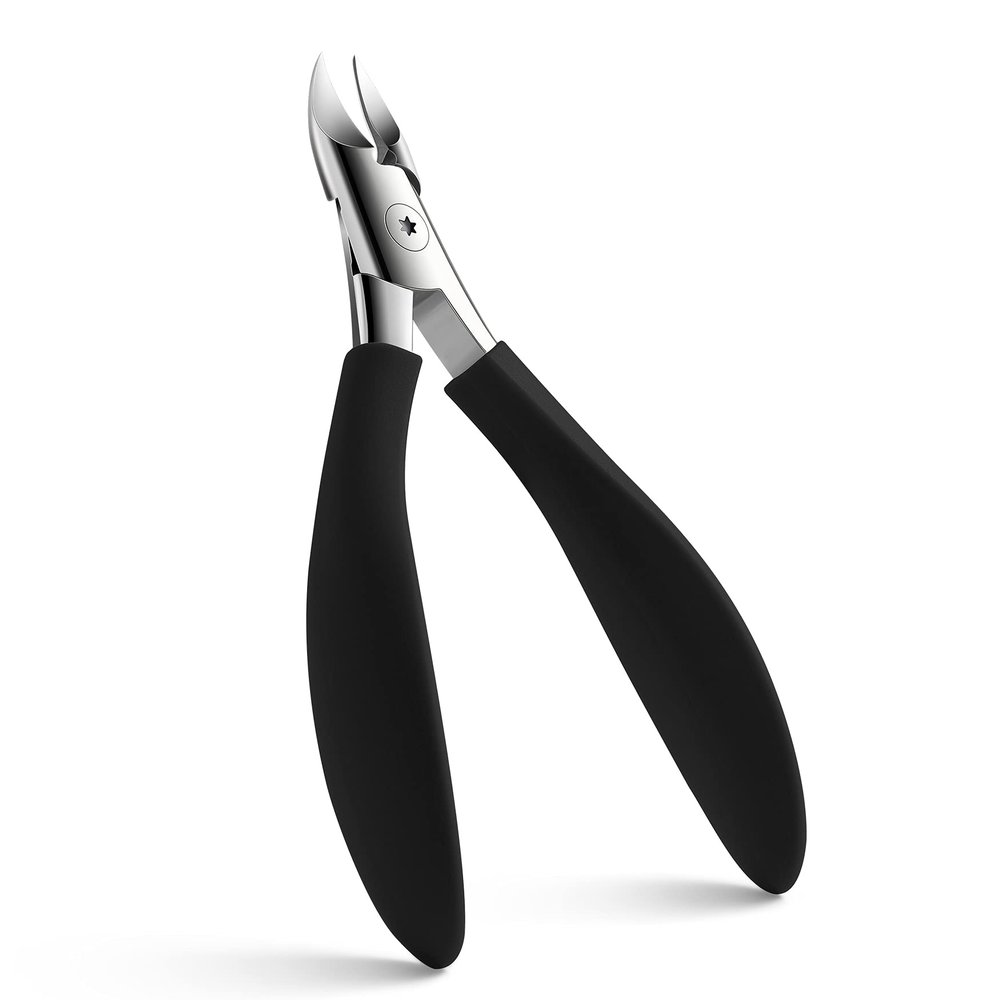 FVION Toenail Clippers, Professional Thick & Ingrown Toe Nail Clippers for Men & Seniors, Velvet-Soft Handle Toenail Cutter/Colorful Nail Clippers, High Grade Stainless Steel