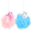 2pcs Unicorn Shower Loofah Exfoliating Mesh Shower Ball Pouf Bath Sponge Body Cleaner Deep Cleaning Loofah Bath Sponge view 1