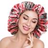 ELIHAIR Silky Night Sleeping Cap Satin Bonnet for Curly Hair Adjustable Hair Bonnet Reversible Double Layer X-Large Retro Pink view 1