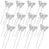 12 Pieces Butterfly Hair Pin Butterfly Hair Clips Crystal Pearl Hair Clips Bridal Wedding Hair Pins Bride Headwear Hair Accessories for Women(Elegant Style) view 1