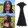 100% Human Hair Dreadlocks Extensions, 12 Inch 30 Strands 0.6cm Width Soft Human Loc Extensions for Women/Men Full Handmade Can be Dyed,Can be Curled and Bleached,Natural Black view 1