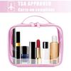 ANRUI TSA Approved Toiletry Bag With Handle Strap, Clear Travel Liquids Toiletries & Cosmetics Organizer Carry-On Luggage for Women and Men - Pink 3 Pack (Same Size) view 3