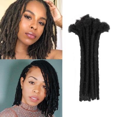 100% Dreadlock Extensions Human Hair,8Inch 100 Strands 0.24inch Width Soft Dreadlock Extensions for Women/Men,Can be Dyed,Can be Curled and Bleached,Natural Black