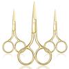 Mudder 3 Pack Small Nose Scissors Facial Hair Trimming Mini Beauty Stainless Steel Grooming Pointed Scissor for Grooming Eyebrows, Nose, Mustache, Beard(Gold) view 1