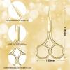 Mudder 3 Pack Small Nose Scissors Facial Hair Trimming Mini Beauty Stainless Steel Grooming Pointed Scissor for Grooming Eyebrows, Nose, Mustache, Beard(Gold) view 2