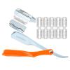 10 Blades+Professional Straight Edge Razor Beard Removal Single Edge Blades Barber Shaver Face Underarm Body Eyebrow Hair Removal Throat Shavette view 1