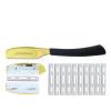 10 Blades + Straight Edge Barber Razor Gold Barber Shaver Hair Remove Barber Knife Women Men's Manual Shaver Hair Removal Throat Shavett view 1