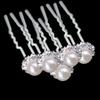Trimming Shop Stainless Steel Hair Pins With White Pearl, Crystals and Silver Plated, Flower Design For Wedding Bridal, Proms, Women Fashion Accessory, 20pcs view 1