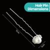 Trimming Shop Stainless Steel Hair Pins With White Pearl, Crystals and Silver Plated, Flower Design For Wedding Bridal, Proms, Women Fashion Accessory, 20pcs view 2