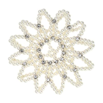 Uonlytech Elegant Pearl Hair Snood Net Bun Hair Nets for Parties Performances Sports