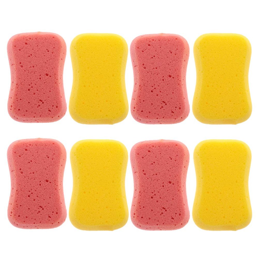 Uonlytech 8pcs Double-sided Exfoliating Bath Sponges Scrubber for Cleaning Skin Care Sponges