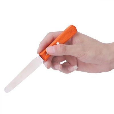 Wax Applicator, Stainless Steel Wax Spatulas Body Waxing Sticks with Wooden Handle Thickening Blade Polished Smooth Metal Depilation Cream Scraper for All Skin Type Home Barbershop Beauty Salon