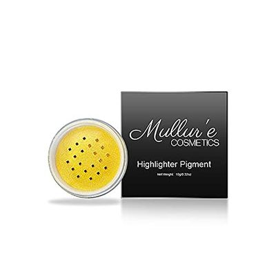 Mullur'e Cosmetics Loose Highlighter Powder, Shimmering Glitter, Easy to Blend, Silky Finish (GOLDEN GUN)