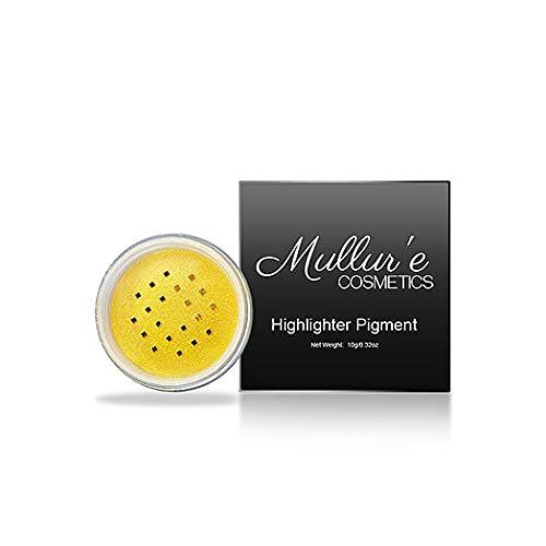 Mullur'e Cosmetics Loose Highlighter Powder, Shimmering Glitter, Easy to Blend, Silky Finish (GOLDEN GUN)