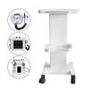 Beauty Salon Rolling Trolley Stand, White Salon Serving Trolley Cart Stand for Beauty Instrument, 99lbs Load Bearing Beauty Machine Tray Rolling Cart with Tabletop and Shelf view 2