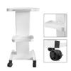 Beauty Salon Rolling Trolley Stand, White Salon Serving Trolley Cart Stand for Beauty Instrument, 99lbs Load Bearing Beauty Machine Tray Rolling Cart with Tabletop and Shelf view 4