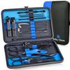 Keiby Citom Professional Stainless Steel Nail Clipper Travel & Grooming Kit Nail Tools Manicure & Pedicure Set of 18pcs with Luxurious Case (Black/Blue) view 1