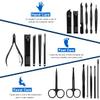 Keiby Citom Professional Stainless Steel Nail Clipper Travel & Grooming Kit Nail Tools Manicure & Pedicure Set of 18pcs with Luxurious Case (Black/Blue) view 3