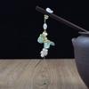 Hair Sticks Wooden 2Pcs Set,Chinese Hair Stick Retro Hair Chopsticks Glazed Plum Blossom Pearl Tassel Wood Hair Sticks Handmade Ancient Hairpin Stick Hair Accessories for Women Mom Sister,Pink Gree view 2