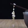 Hair Sticks Wooden 2Pcs Set,Chinese Hair Stick Retro Hair Chopsticks Glazed Plum Blossom Pearl Tassel Wood Hair Sticks Handmade Ancient Hairpin Stick Hair Accessories for Women Mom Sister,Pink Gree view 3