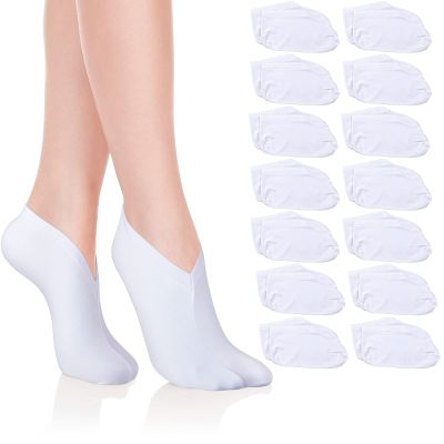 14 Pairs Moisturizing Socks Lotion Overnight Spa Socks Dry Feet Cotton Cosmetics Socks Spa Moisturizing Enhancing Socks Spandex Sock for Women and Men Feet Care, White