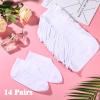 14 Pairs Moisturizing Socks Lotion Overnight Spa Socks Dry Feet Cotton Cosmetics Socks Spa Moisturizing Enhancing Socks Spandex Sock for Women and Men Feet Care, White view 2