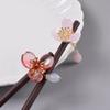 Hairpin Sticks 2Pcs Set,Wooden Hair Stick for Long Hair Retro Hair Chopsticks for Women Glazed Exquisite Flower Tassel Wood Hairsticks Handmade Elegant Hair Accessories for Party Dialy Life,Red Pin view 2
