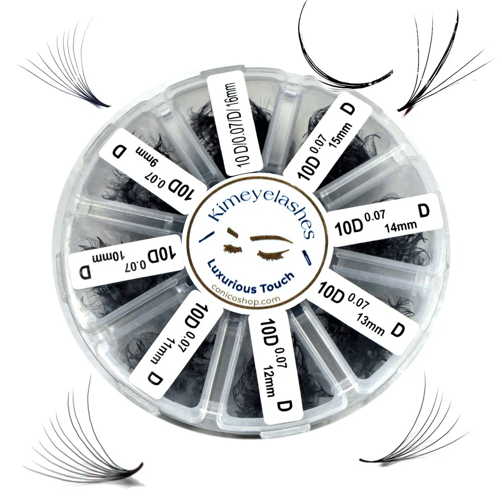 1000 Premade volume fans Mixed lengths 9-16mm loose Fans C, D Curl. Handmade eyelash extensions supplies Russian volume lash Wispy promade fan 4D 5D 6D 7D 8D 9D 10D (4D 0.07 - Curl C)