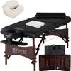 Master Massage Roma II Portable Massage Table Bed Package with 2.5" Cushion, Half Round Bolster, Disposable Face Cover, Black, 30" Salon Beauty Tattoo Lash Facial Bed view 1