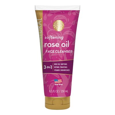 Arganatural Skin Softening Rose Face Cleanser with Rose Oil, Retinol & Vitamin E to Clean and Hydrate, 8 Fl Oz, 237 ml
