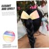 Beaupretty Elegant Bow Hair Curler Fabric Hairbands for Messy Bun Maker Women Random Color view 3