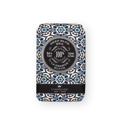 La Chatelaine Shea Butter Bar Soap| Natural and Organic |Triple Milled | Made in France | Unisex, Men, Women | Large (Deep Blue Sea)