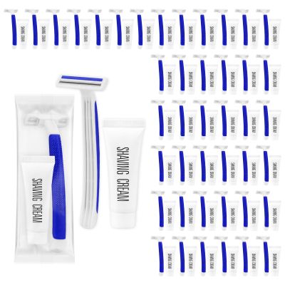 Disposable Razors in Bulk,razors individually wrapped bulk,Twin Blade Razors with Clear Safety Cap and Shaving Cream, Razors For Homeless, Hotel,Air Bnb,Shelter/Homeless/Travel (30PCS)