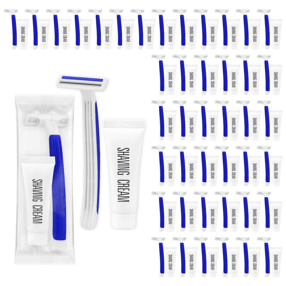 Disposable Razors in Bulk,razors individually wrapped bulk,Twin Blade Razors with Clear Safety Cap and Shaving Cream, Razors For Homeless, Hotel,Air Bnb,Shelter/Homeless/Travel (30PCS)