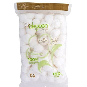 Cotton Balls 100 count 100% Cotton Peggable & Resealable Poly Bag, Case of 24
