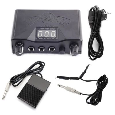 1Pcs New Black Double Dual LED 3 Digital Display Tattoo Power Supply for Tattoo Machine Permanent Makeup Power Supply Tattoo,B