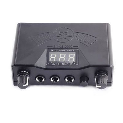 1Pcs New Black Double Dual LED 3 Digital Display Tattoo Power Supply for Tattoo Machine Permanent Makeup Power Supply Tattoo,A
