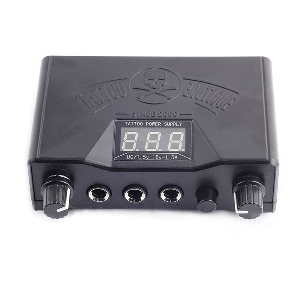 1Pcs New Black Double Dual LED 3 Digital Display Tattoo Power Supply for Tattoo Machine Permanent Makeup Power Supply Tattoo,A