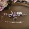 JWICOS Beaded Crystal Hair Comb for Brides and Bridesmaids (Silver Purple) view 4