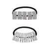 Xiwstar 2Pcs Crystal Elastic Hair Ties Sparkling Rhinestone Ponytail Holder Scrunchies Stretchy Hair Band for Women Girls view 1