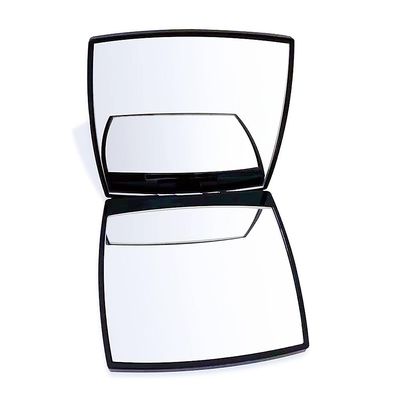 EUTECH Fashion Compact Cosmetic Mirror, Elegant Compact Purses Makeup Mirror, Small Compact Mirror 2 x 1 Magnification, Square, Perfect for Purses - Travel, Black